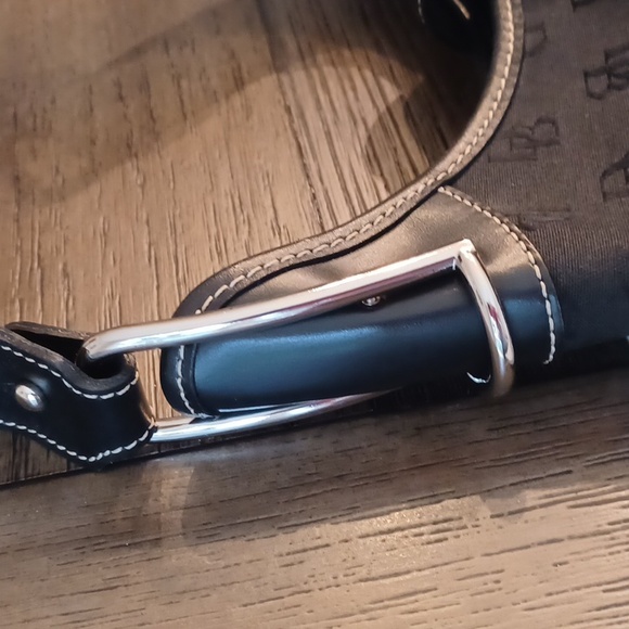 Dooney & Bourke Black Logo Canvas & Leather Shoulder Bag - Picture 13 of 16